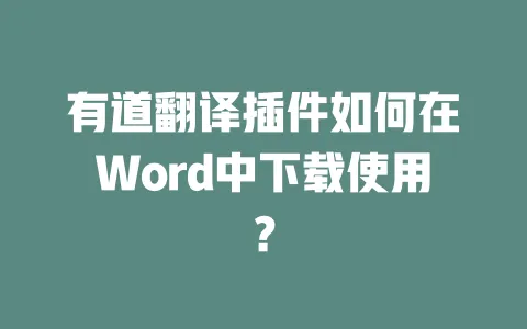 有道翻译插件如何在Word中下载使用? 一